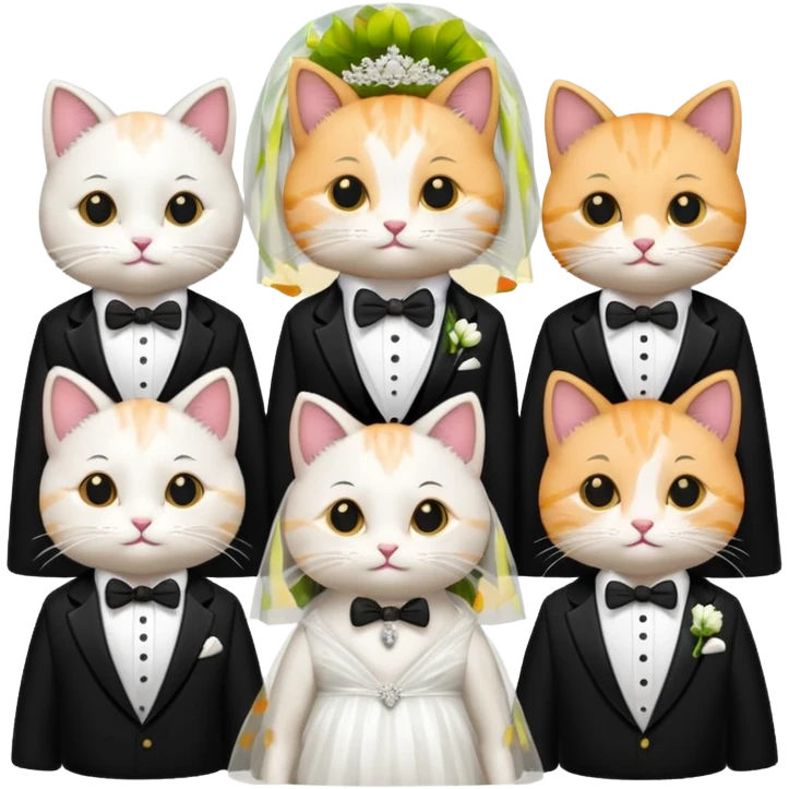 Cat wedding party emoji