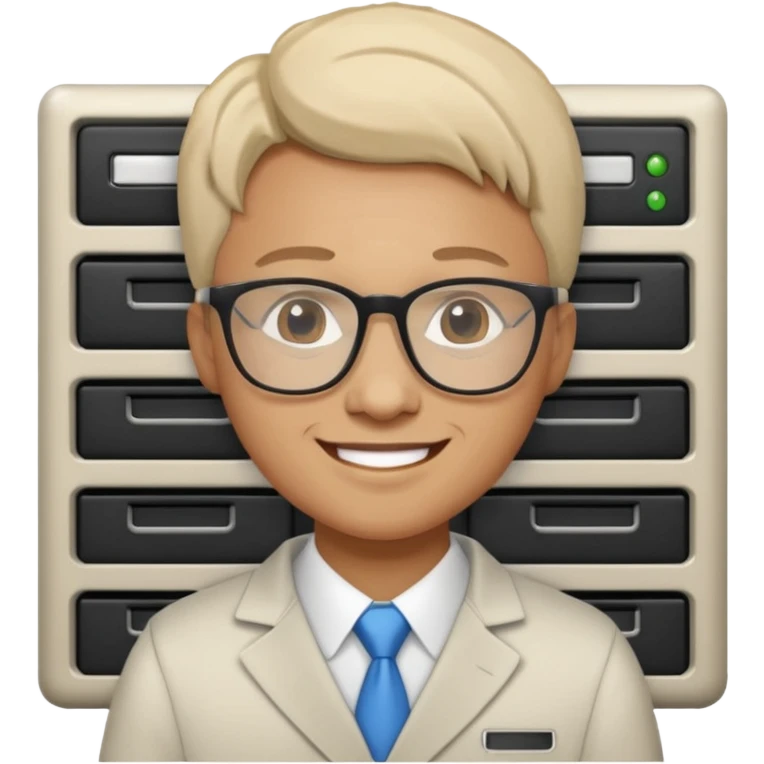 system administrator with a server behind emoji