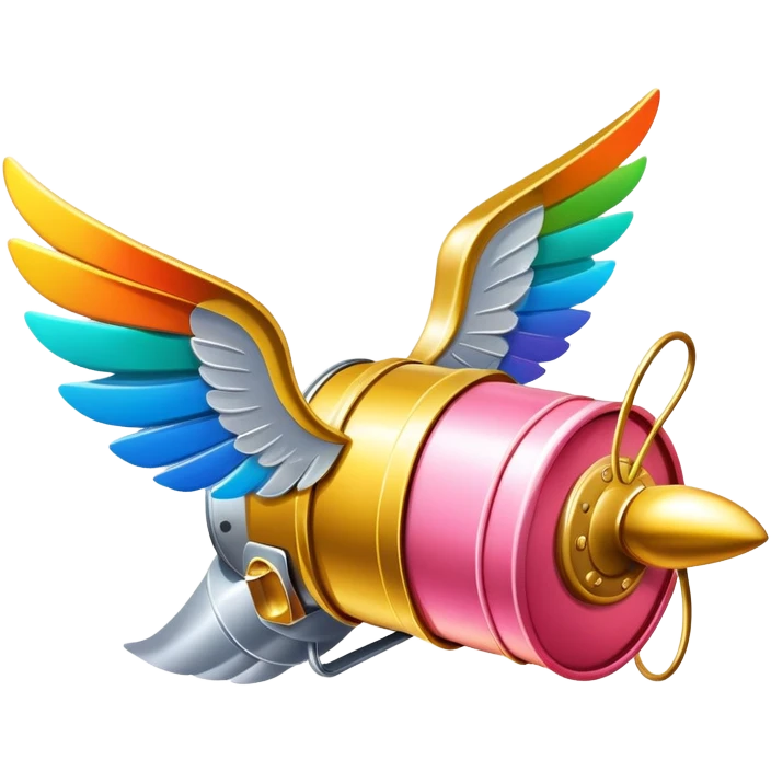 surreal dali style winged flying spam can  emoji