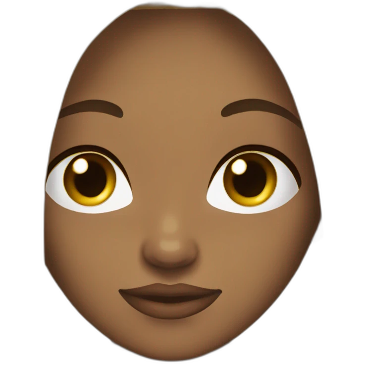 tan girl dark brown hair with straight layers brown eyes emoji