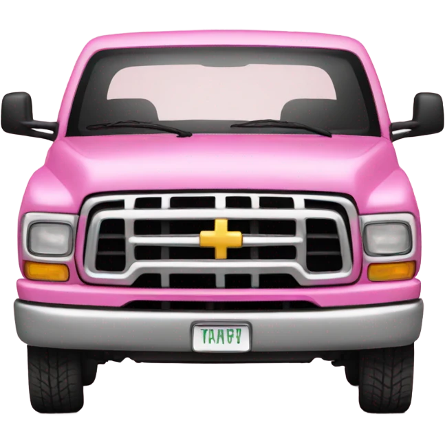 Pink pickup truck emoji