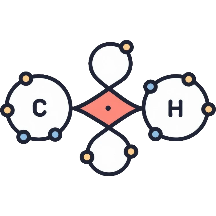 Chemical valency diagram showing electron bonds between atoms emoji