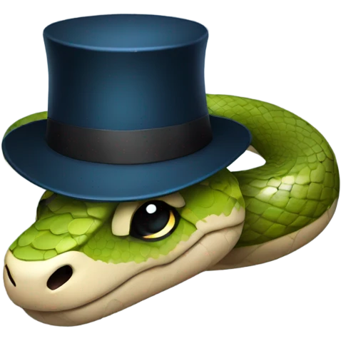 Snake in a New Year's hat emoji