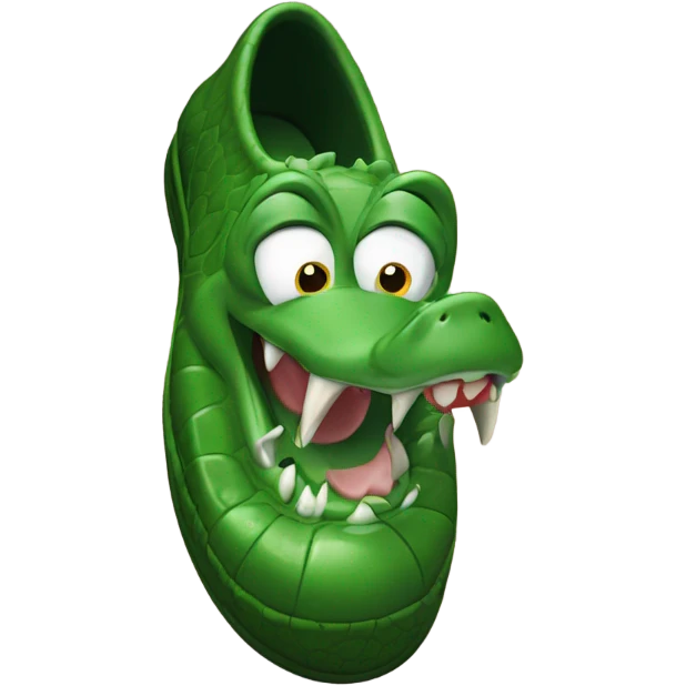 Croc shoe with a worm poking out of the hole emoji