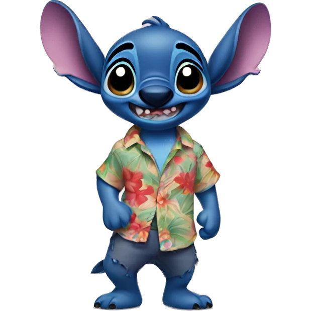 Disney Stitch with a Hawaiian shirt emoji