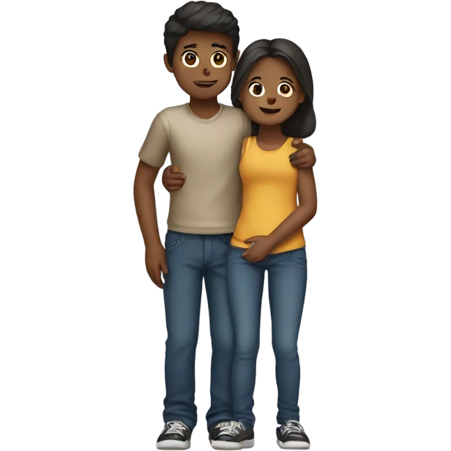 Boy holding girl by the waist emoji