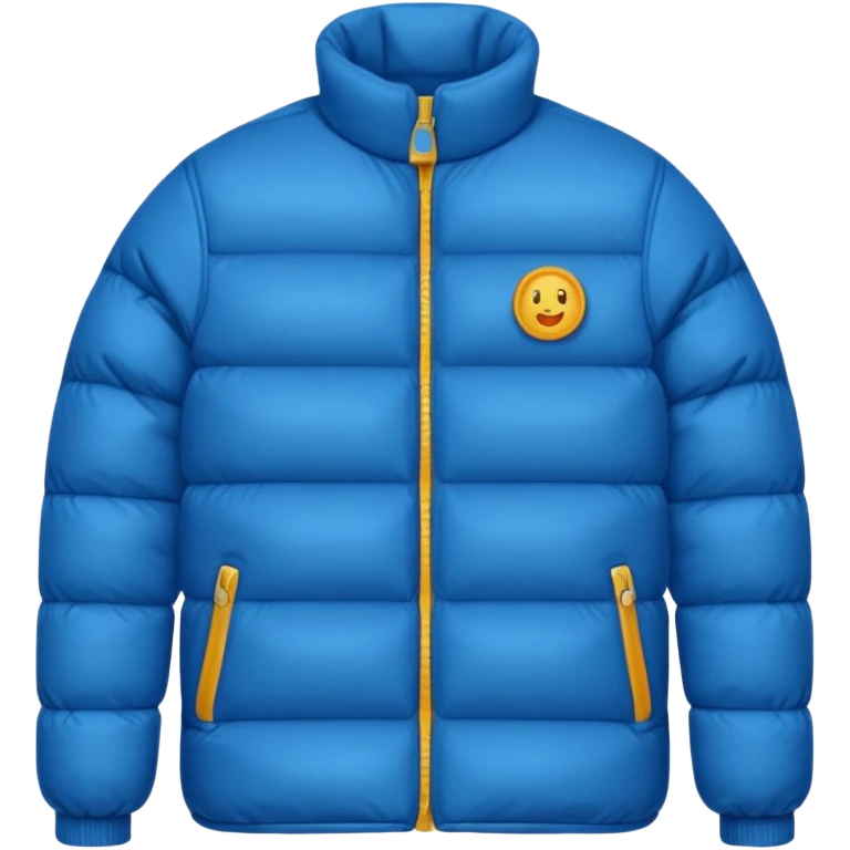 одежда теплый пуховик голубого цвета в стиле айфон emoji
