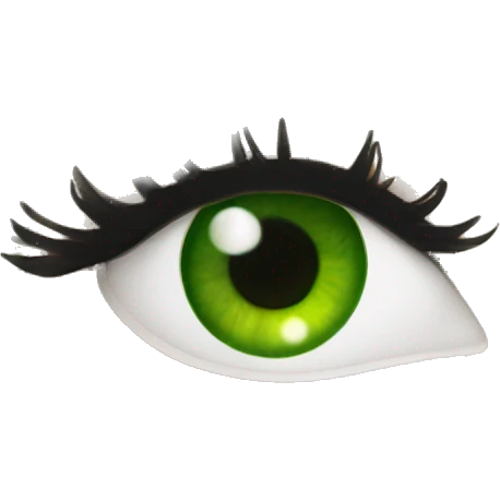 Single green eye with large volume eyelash extensions  emoji