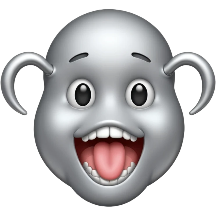 a tongue made of silver emoji