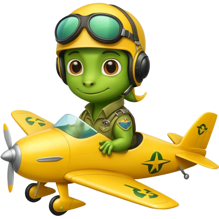 gecko pilot riding yellow plane emoji
