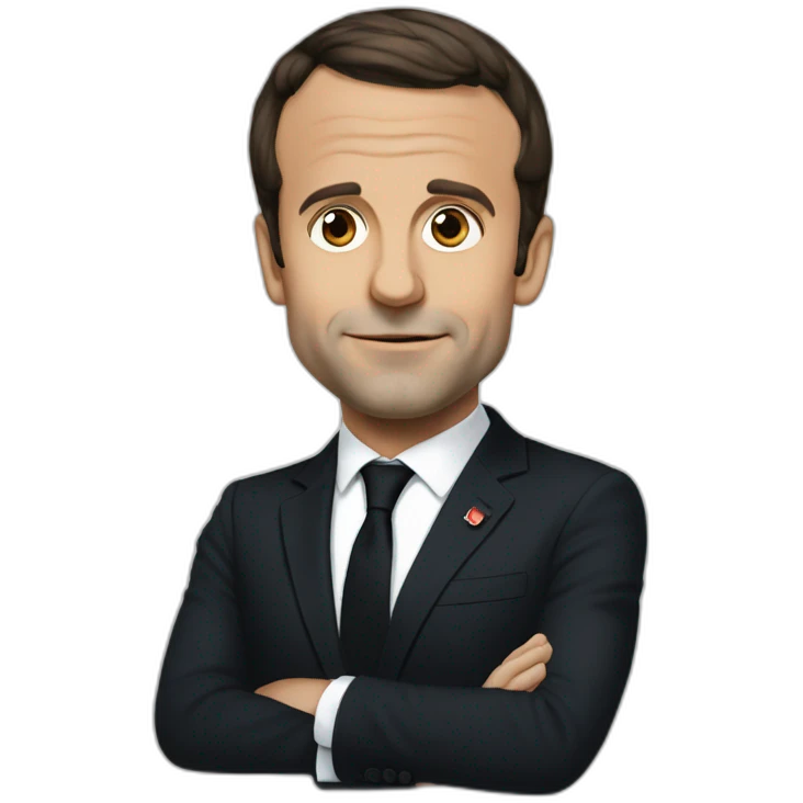 emmanuel macron with black hair emoji