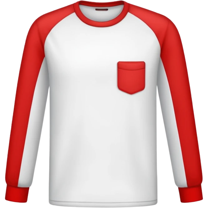 plain isolated red and white long sleeve shirt emoji