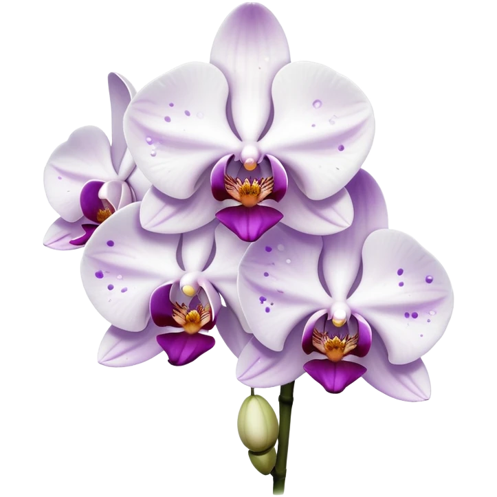White orchid purple specs emoji