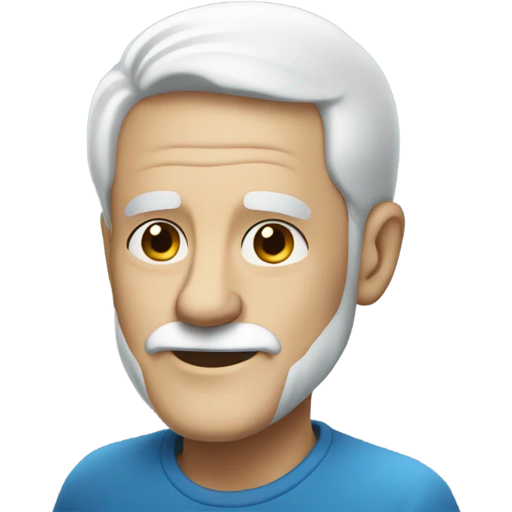 smiling old man with beard and blue eyes emoji