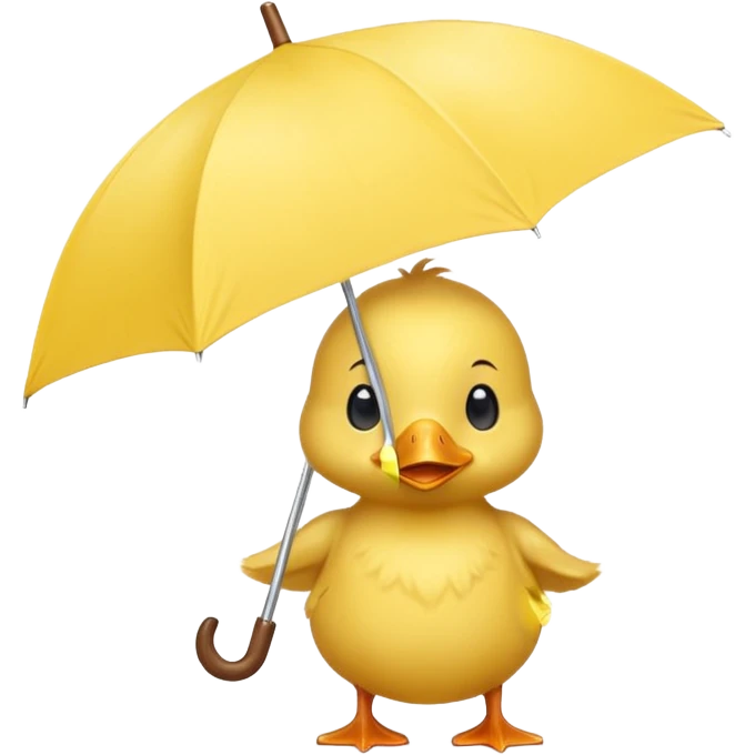 baby Duck holding white umbrella emoji