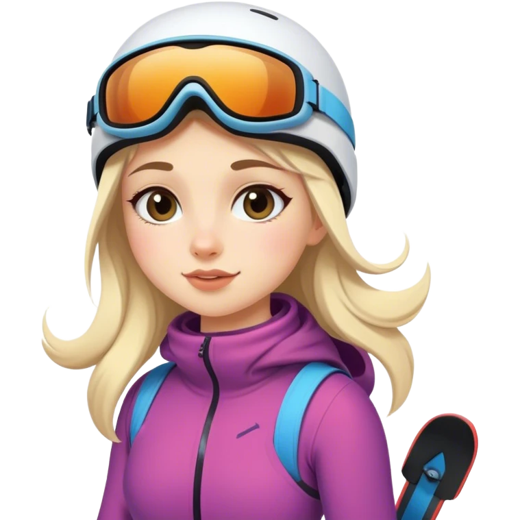 Cute girl skiing emoji