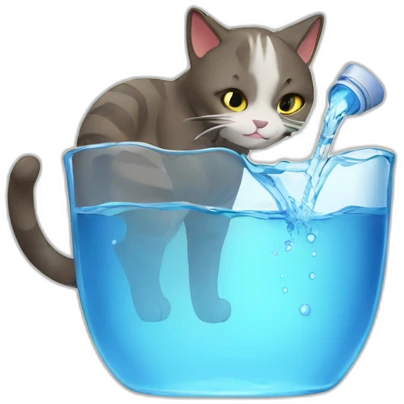 cat drinking water emoji