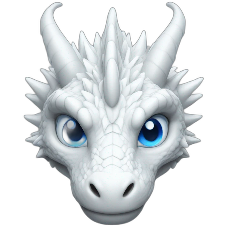White Dragon with a Blue eyes realist emoji