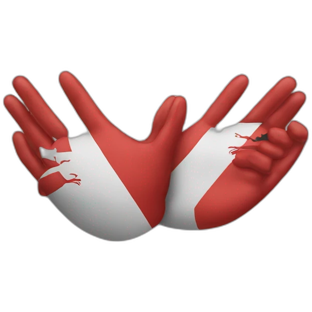 Two hands making a sign like the albanian flag eagle emoji