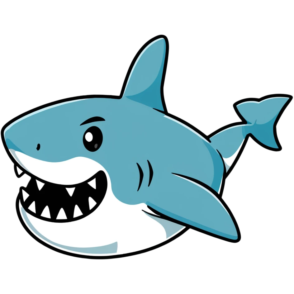 angry shark showing middle fin emoji