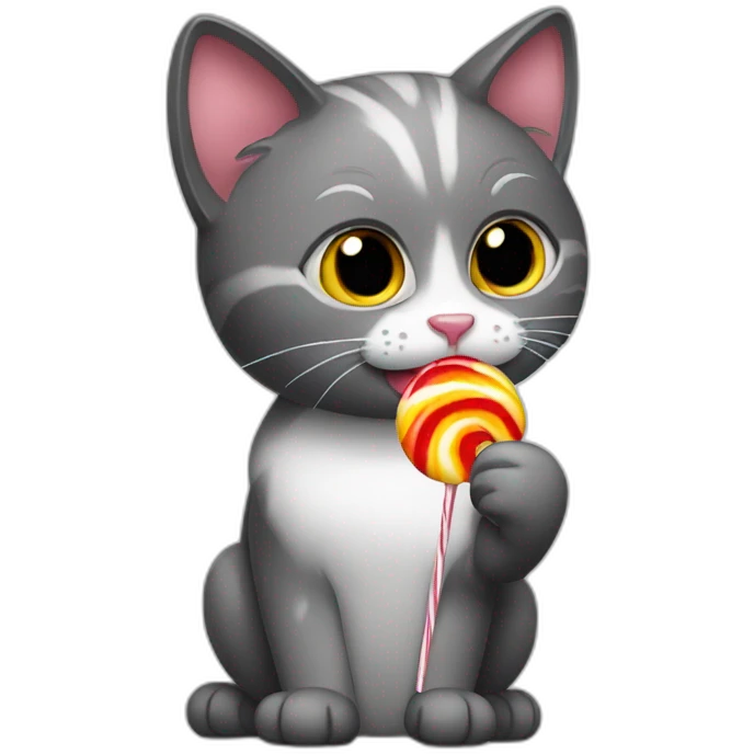 Cat eating lolipop emoji
