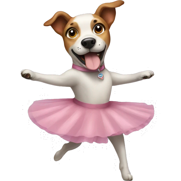 Dog doing ballet emoji
