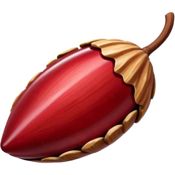 single candied almond with a glossy dark red candy shell emoji