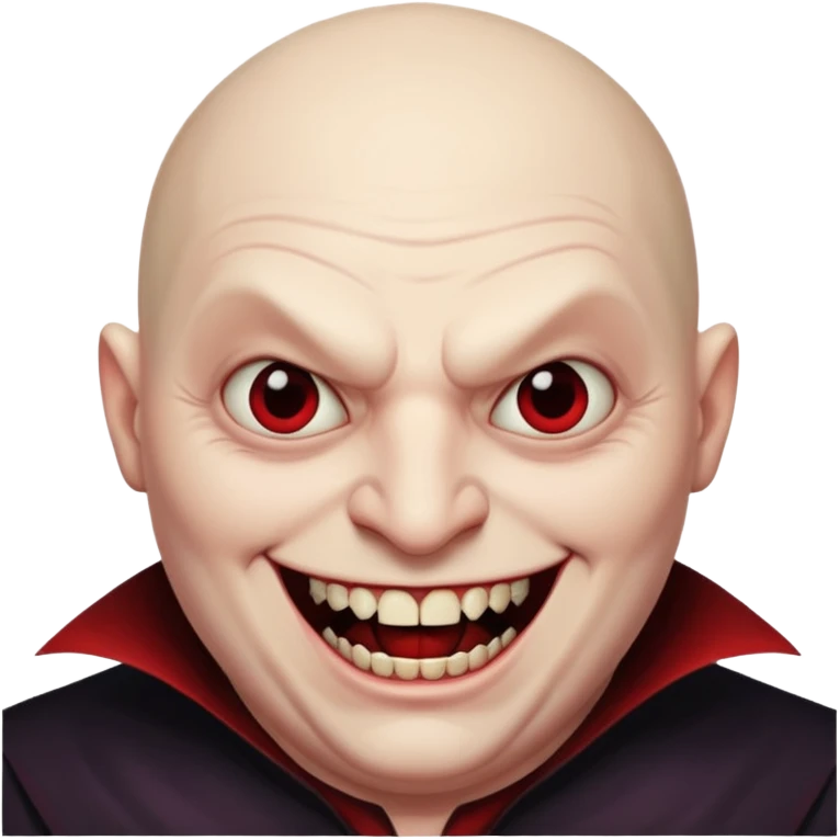 Bald fat vampire smiling emoji