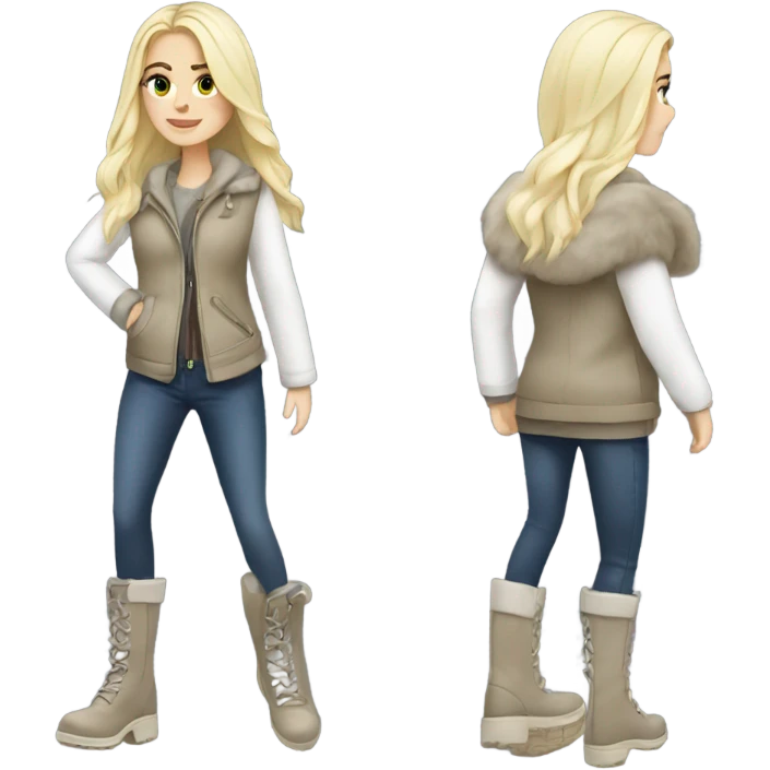 Cool white girl with boots  emoji