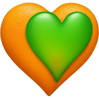orange and green heart emoji