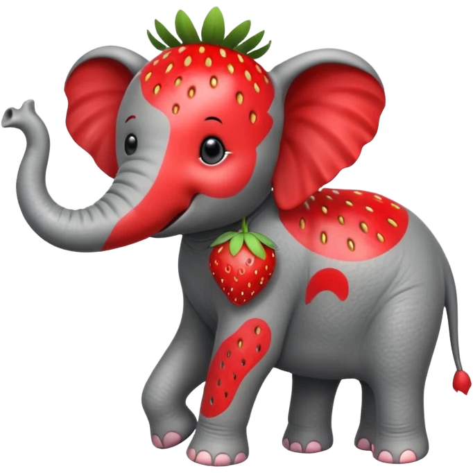 Red Strawberry elephant  emoji