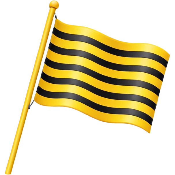 Create 2 yellow lined and 1 black lined flag emoji and put black line between yellow lines emoji