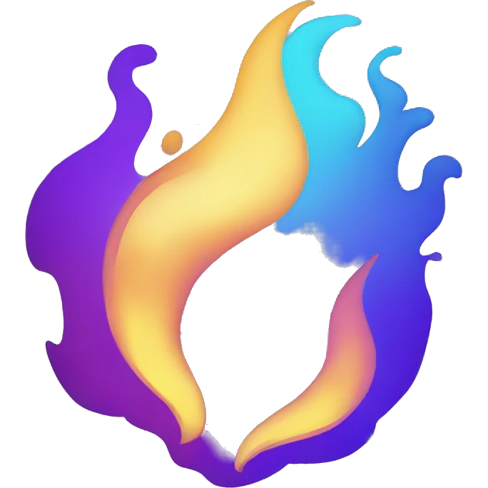 green blue and purple fire emoji