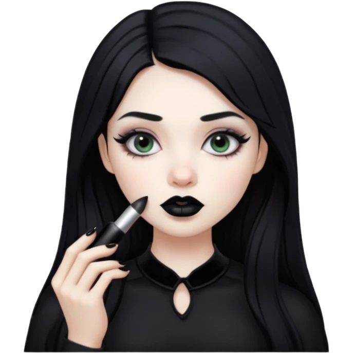 gothic girl makes up emoji