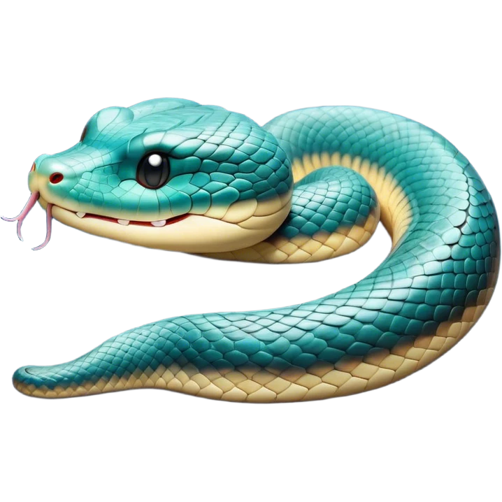 Meme-Worthy Cute Sleeping Chinese Water Snake Portrait Emoji, Head resting peacefully with a contented smile, showcasing a slender, graceful build and a luxuriously soft, shimmering scaled body, eyes gently closed in serene, fluid slumber, Simplified yet hilariously adorable features, highly detailed, glowing with a soft, drowsy aquatic light, high shine, relaxed and utterly lovable, stylized with an air of playful laziness, soft glowing outline, capturing the essence of a sleeping water snake that feels destined to become the next viral sensation of adorable aquatic rest! emoji