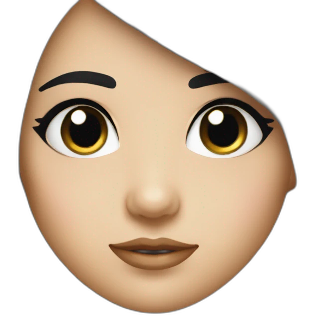 whit girl with long black hair thick black eyebrow with sparkles who is a ux designer with a passion in AI emoji