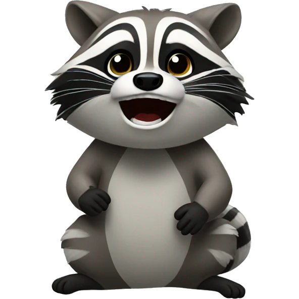 Raccoon singing  emoji