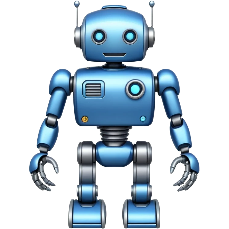 black friday robot with blue and metalic colours emoji