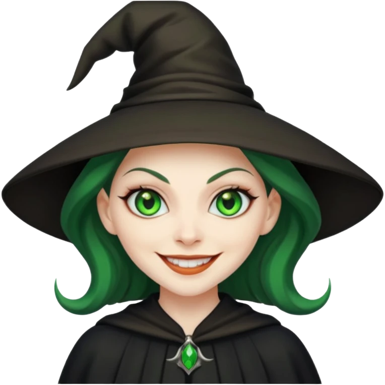 Creat an emoji of an evil Witch with Green eyes emoji