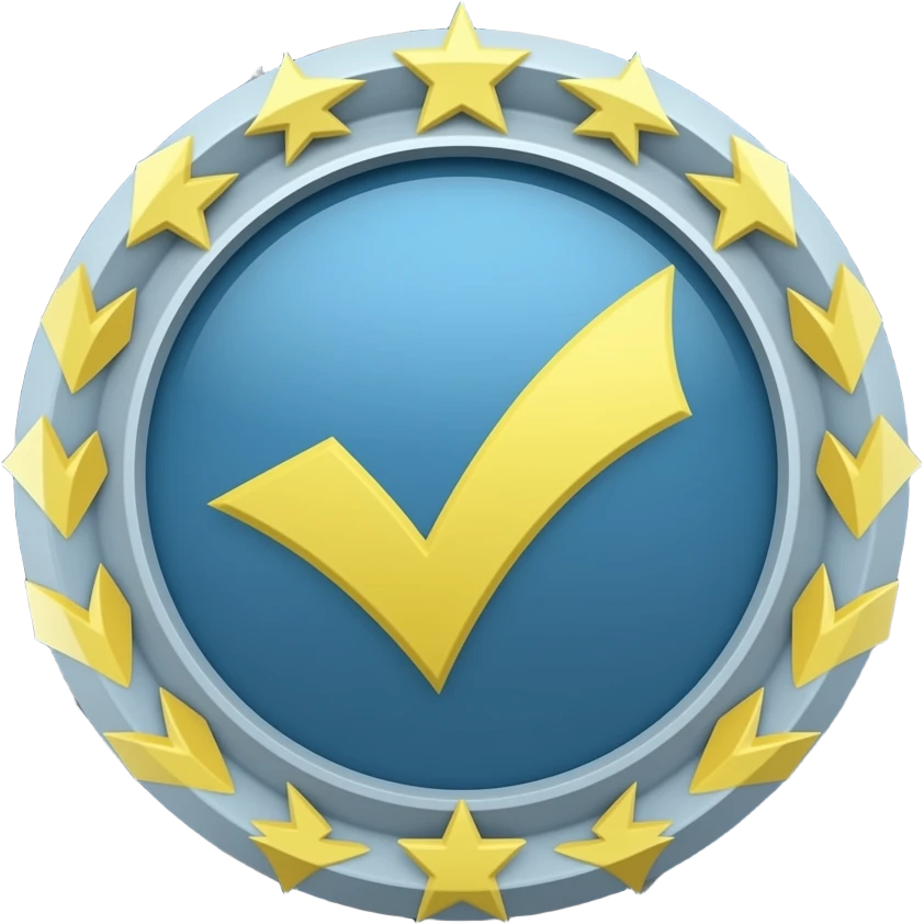 Blue background verified badge emoji