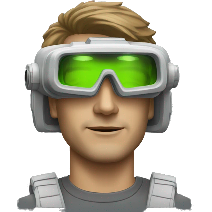 man wearing quad tube night vision goggles white male emoji