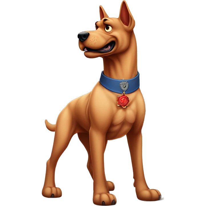 Desert storm hot tall blue eyes Clifford the big red dog muscular with tattoos on arms book illustration as a military call of duty character standing alone emoji
