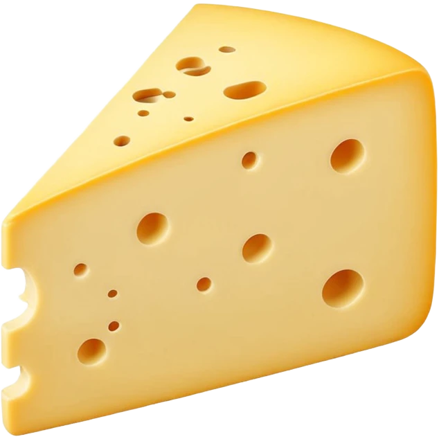 thick slice of Beaufort cheese, pale yellow firm interior, slightly darker natural rind, smooth dense paste, occasional small holes, clean cut, soft lighting, subtle shadows, emoji scale emoji
