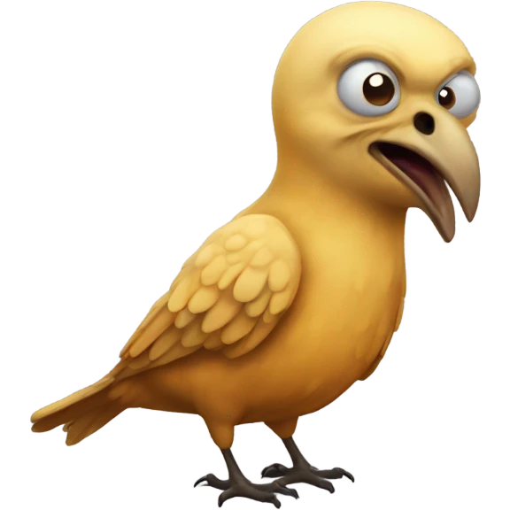 Grotesque bird emoji