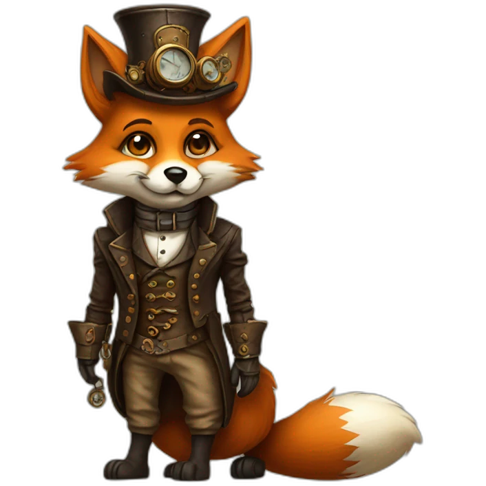 Steampunk fox emoji