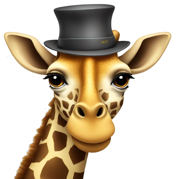 Giraffe wearing a hat  emoji
