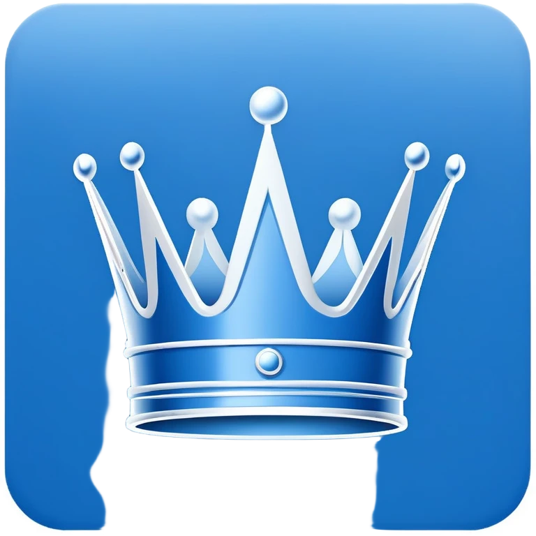 plain blue blueprint plan, side view, with a simple white line crown sketch emoji