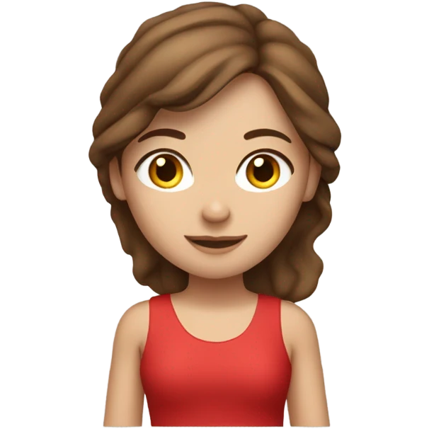Pilates brown hair girl red clothes  emoji