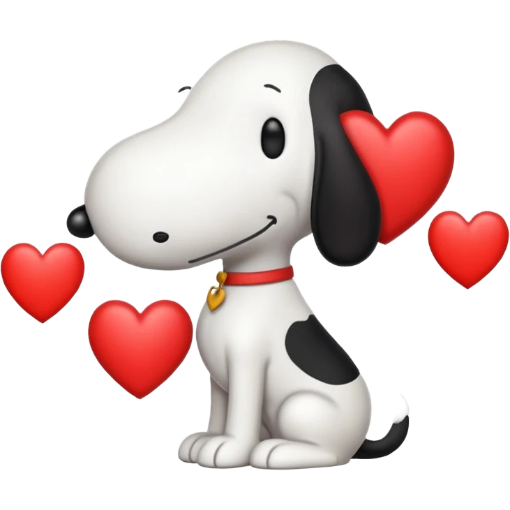 snoopy with hearts emoji