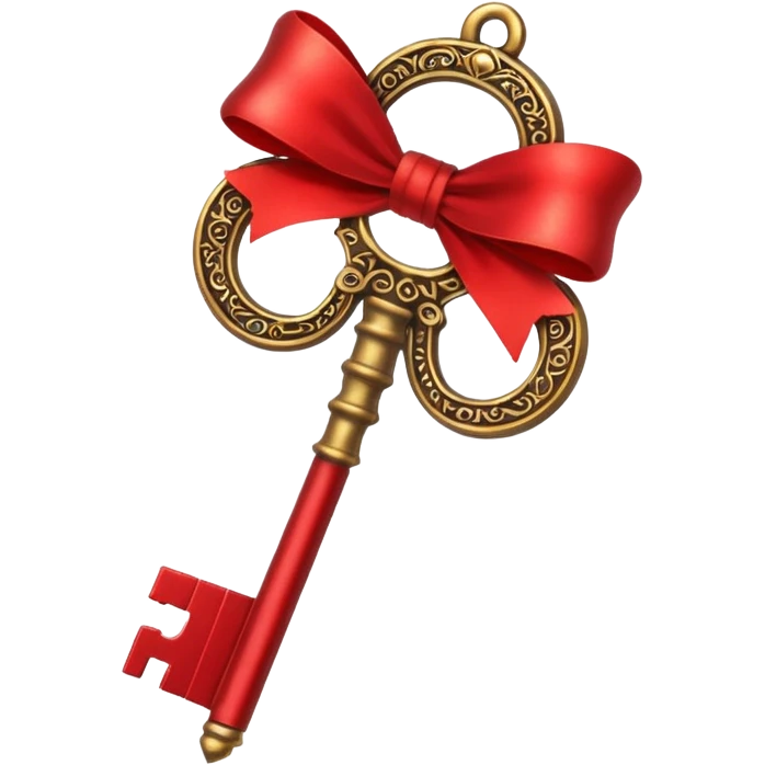 Christmas magic key with red ribbon emoji